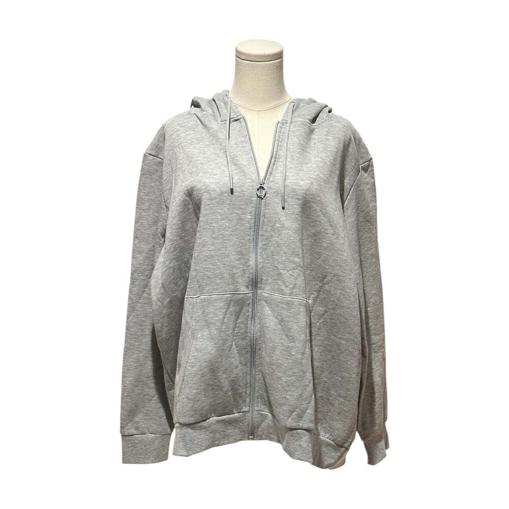 Primark Cares Women's Grey Full-Zip Hoodie Sweatshirt Size 2XL